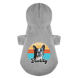 Custom Dog Sunset Vintage Retro Style 100% Cotton Pet Fleece Hoodie