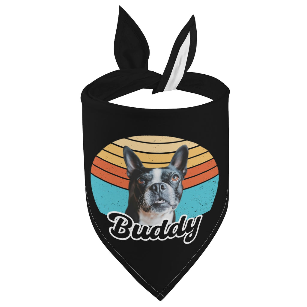 Custom Dog Sunset Vintage Retro Style Dog Bandanas