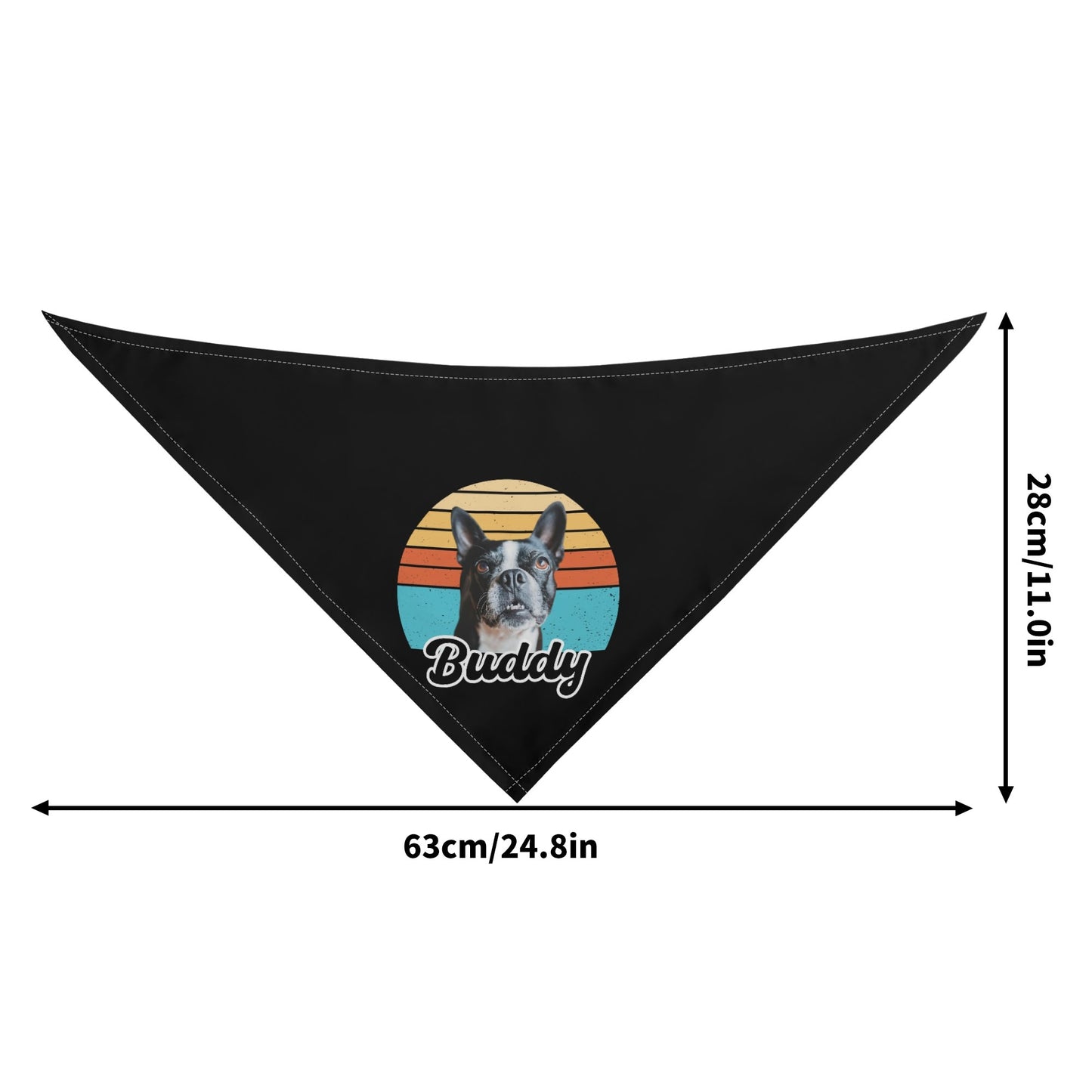 Custom Dog Sunset Vintage Retro Style Dog Bandanas