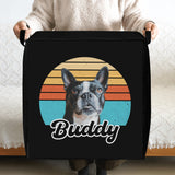 Custom Dog Sunset Vintage Retro Style Storage Box Bag .