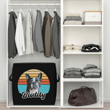 Custom Dog Sunset Vintage Retro Style Storage Box Bag .