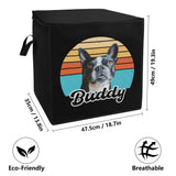 Custom Dog Sunset Vintage Retro Style Storage Box Bag .