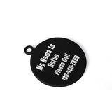 I Got Lost Can You Call My Dad or Mom Custom Laser Metal Alloy Dog ID Tag .