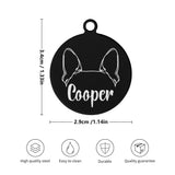 Boston Terrier Ears with Name Custom Laser Metal Alloy Dog ID Tag