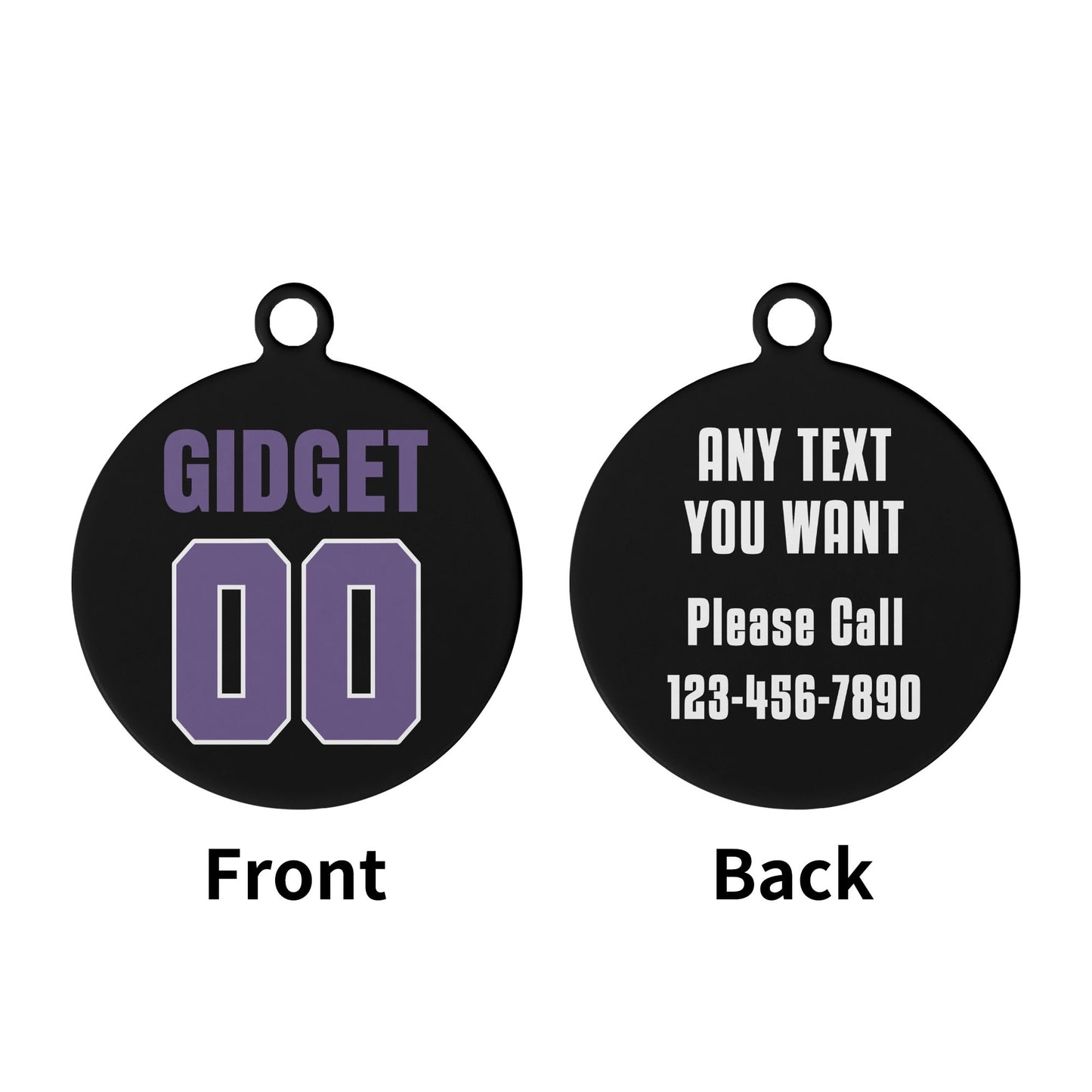 Personalized Laser Metal Alloy Dog ID Tag with Custom Name and Number