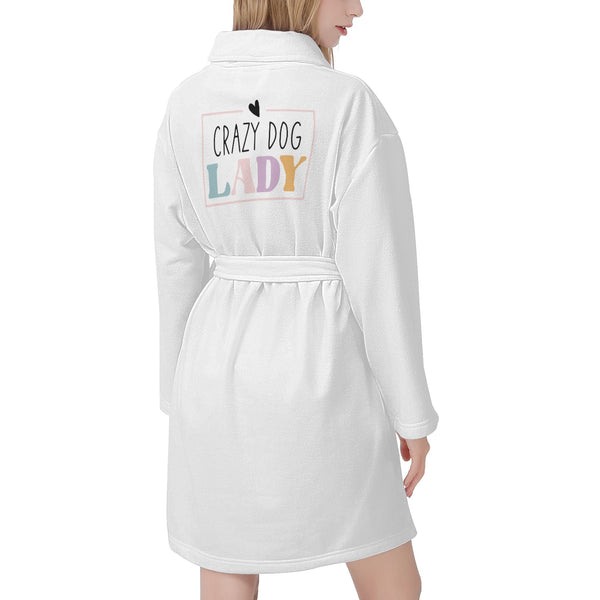 Crazy Dog Lady Womens Short Bathrobe