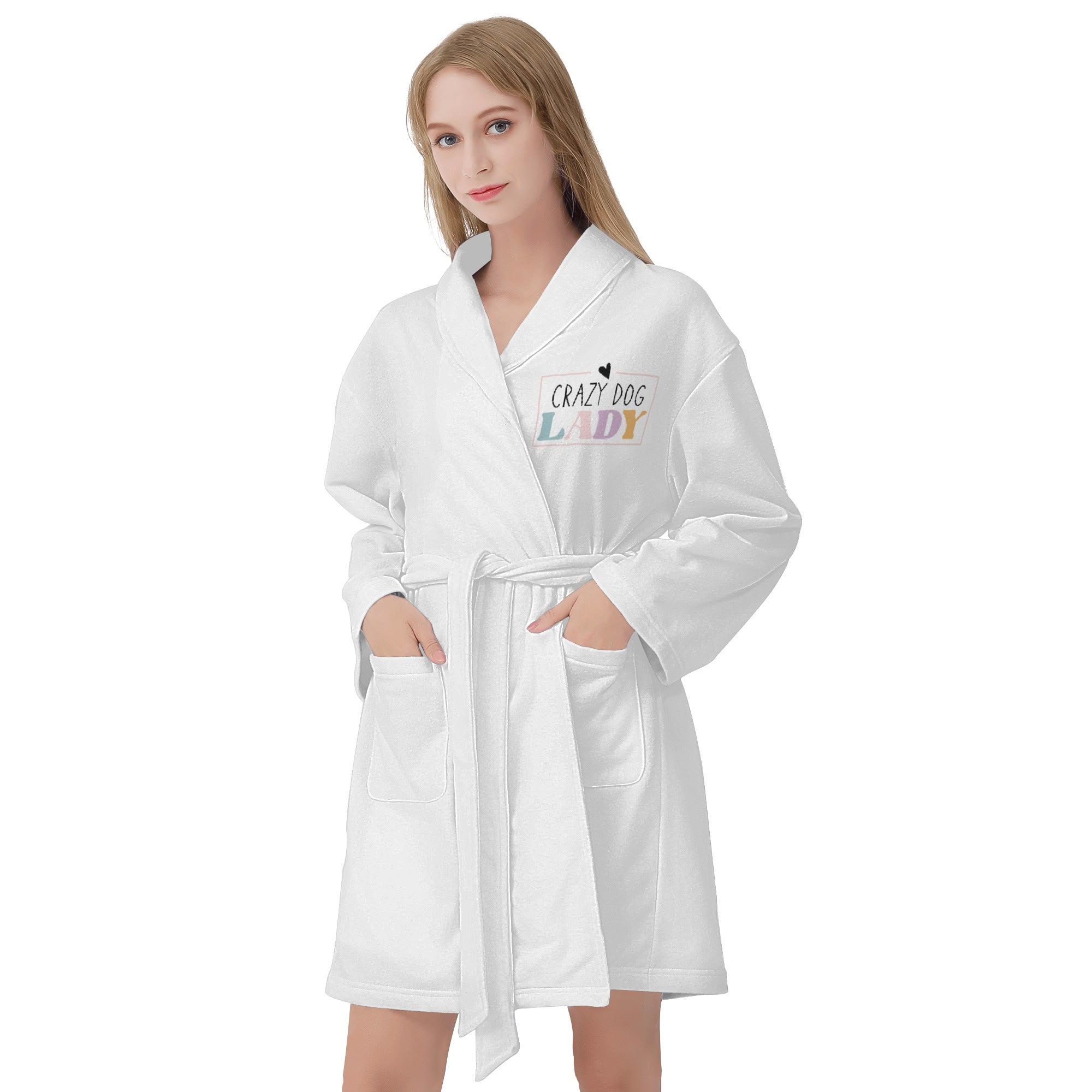 Crazy Dog Lady Womens Short Bathrobe