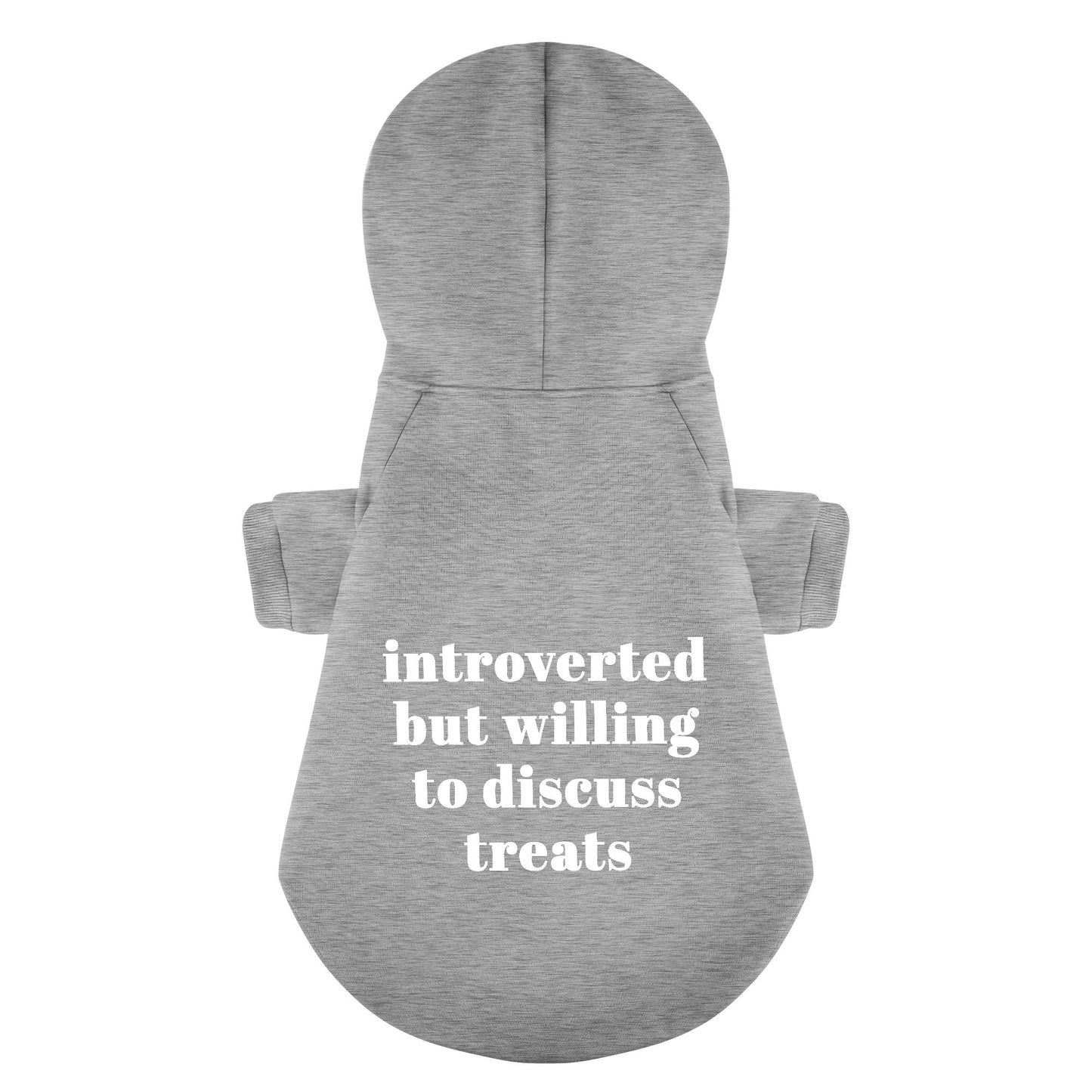 Introverted But Willing To Discuss Treats 100% Cotton Dog Fleece Hoodie