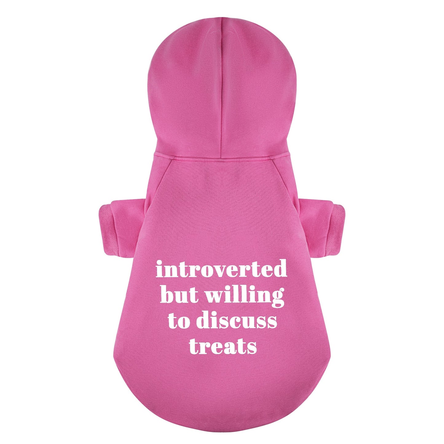 Introverted But Willing To Discuss Treats 100% Cotton Dog Fleece Hoodie