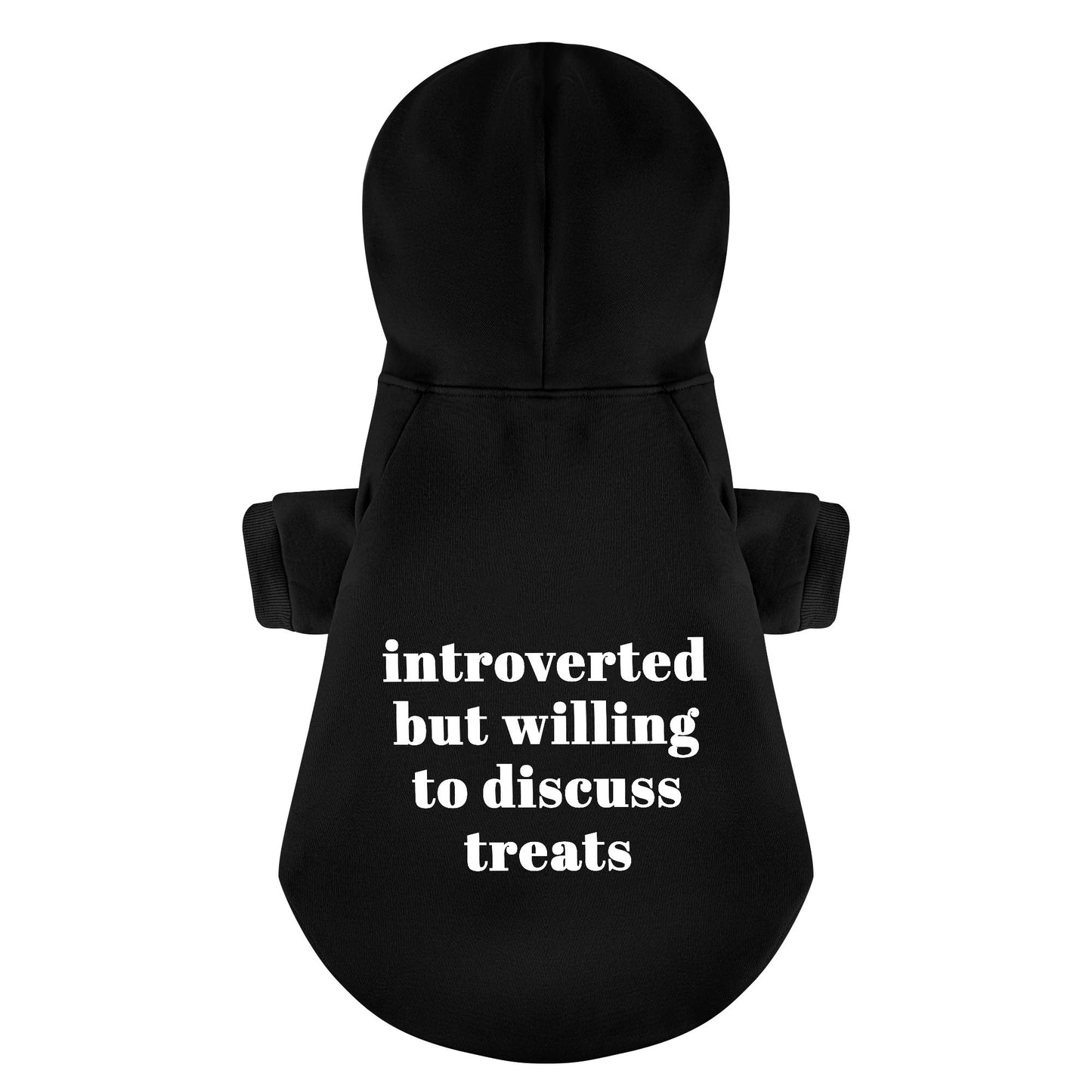 Introverted But Willing To Discuss Treats 100% Cotton Dog Fleece Hoodie