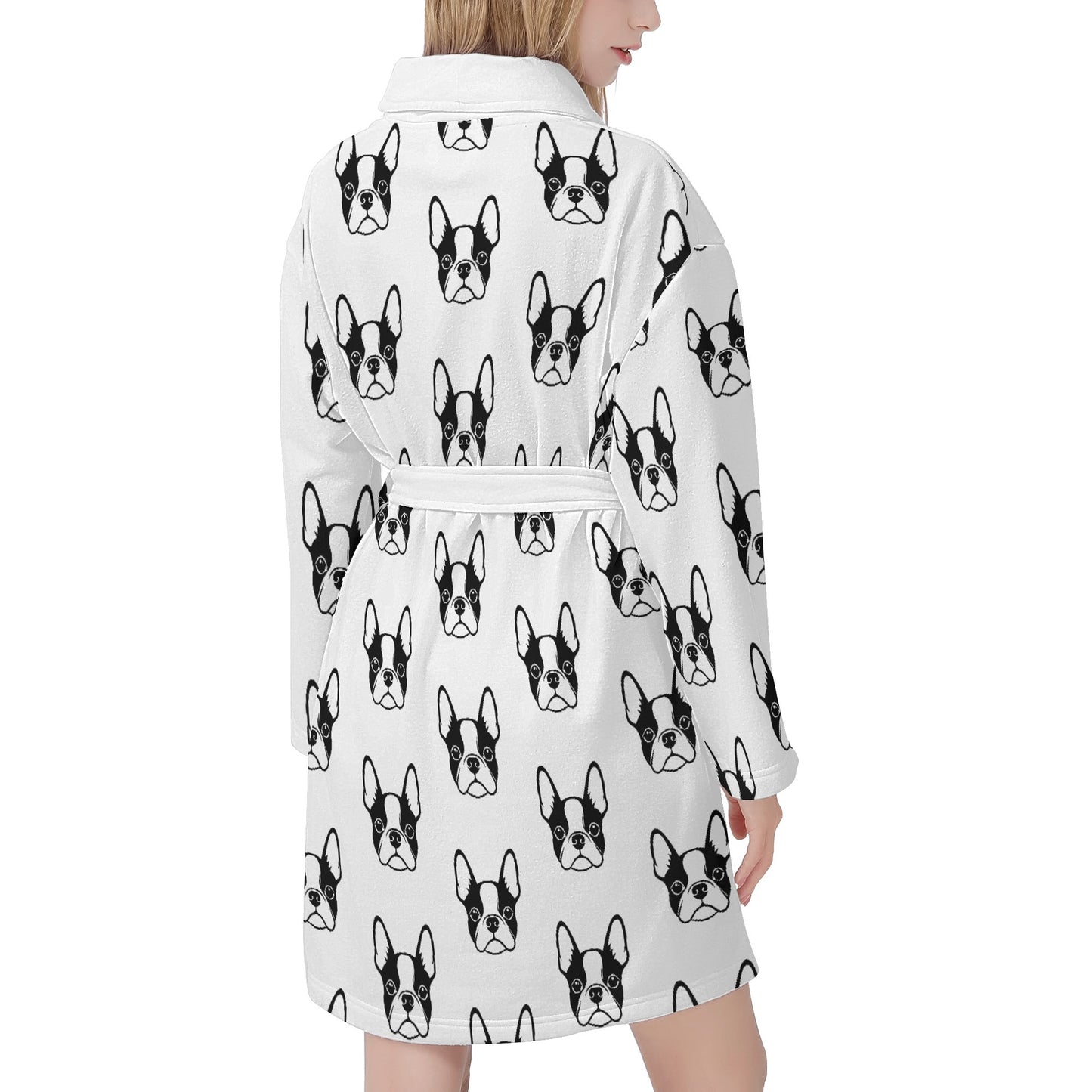 Bostie Faces Womens Short Bathrobe