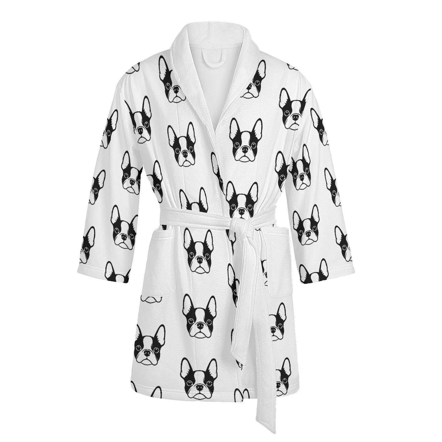 Bostie Faces Womens Short Bathrobe