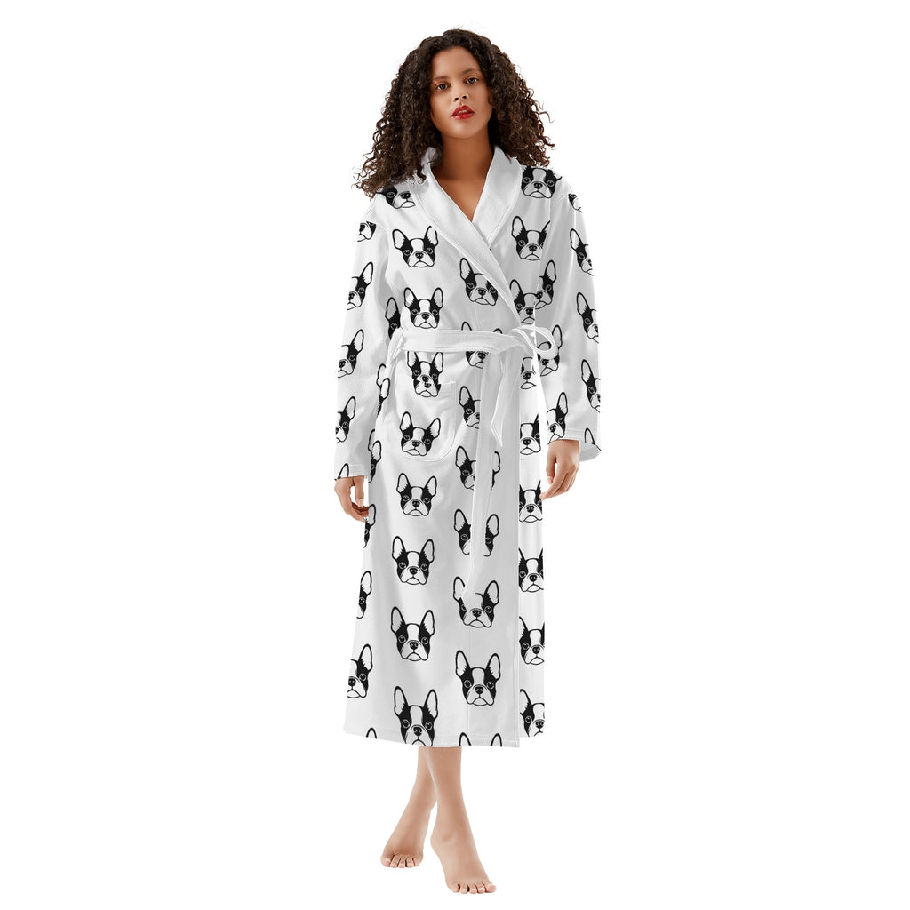 Bostie Faces Womens Long Bathrobe