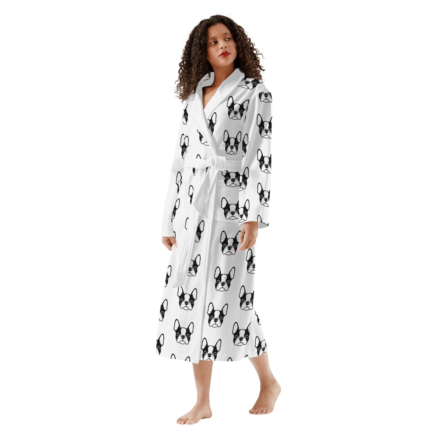 Bostie Faces Womens Long Bathrobe