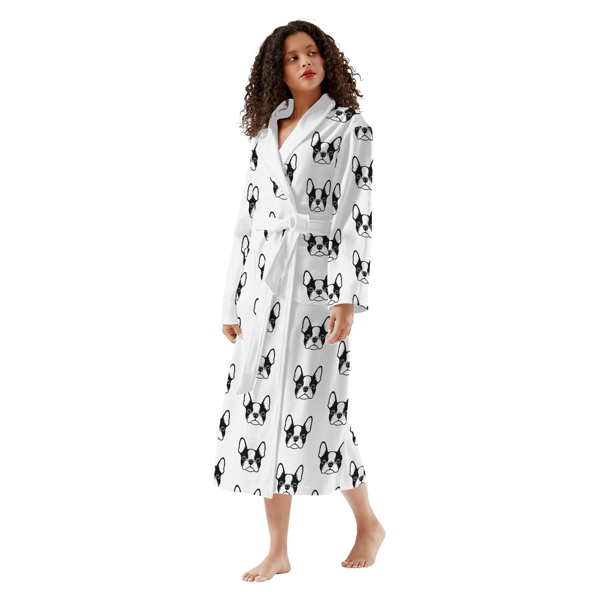 Bostie Faces Womens Long Bathrobe