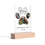 Dog Memorial Personalized LED Rectangle Acrylic Night Light - Forever Loved Pet Loss Gift