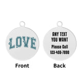 Love Varsity Personalized Laser Metal Alloy Dog ID Tag with Custom Name and Number