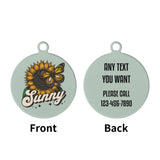 Sunflower and Butterfly Custom Laser Metal Alloy Dog ID Tag
