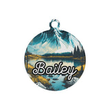 Serene River Scenery Custom Laser Metal Alloy Dog ID Tag