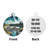 Serene River Scenery Custom Laser Metal Alloy Dog ID Tag