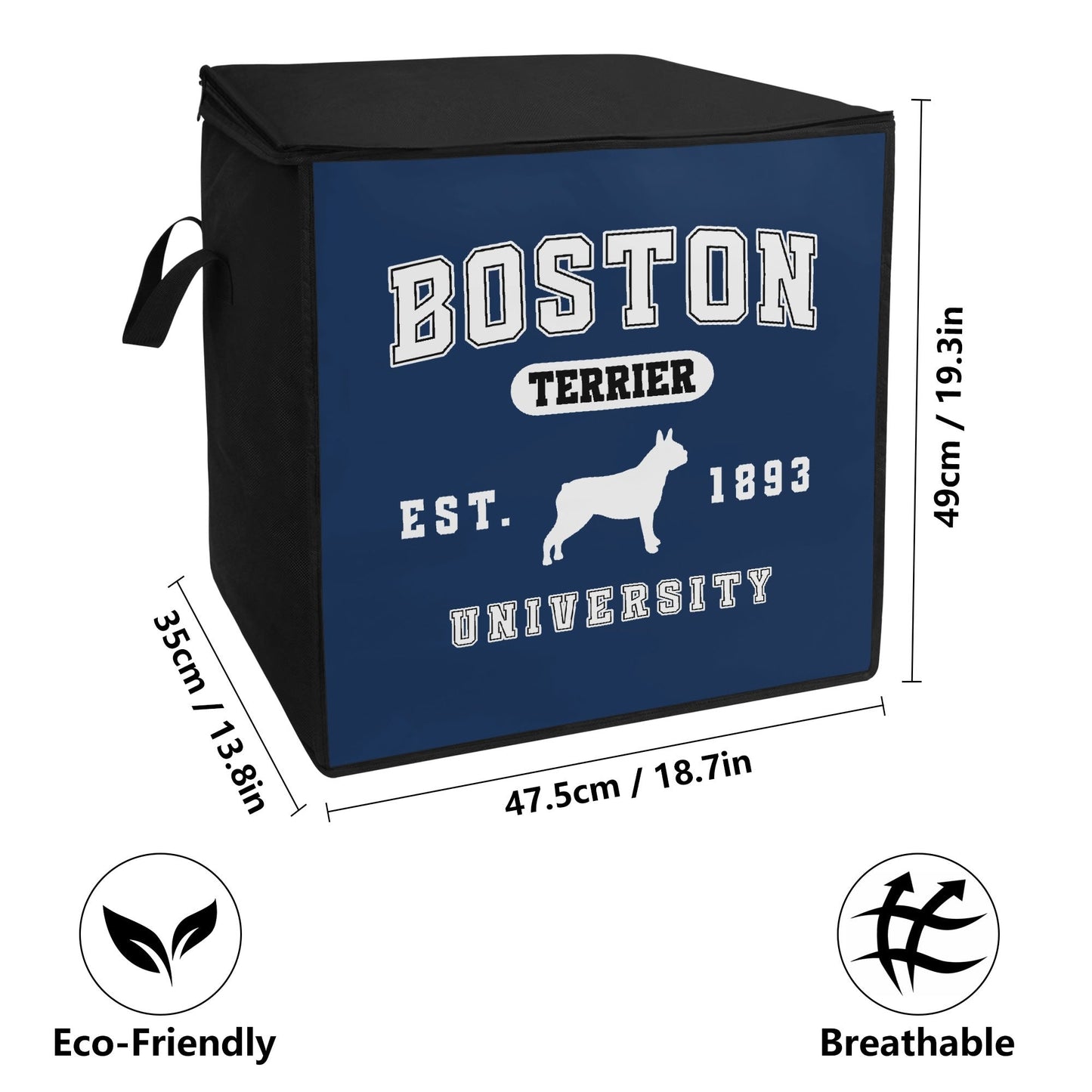 Boston Terrier University EST. 1893 Storage Box Bag
