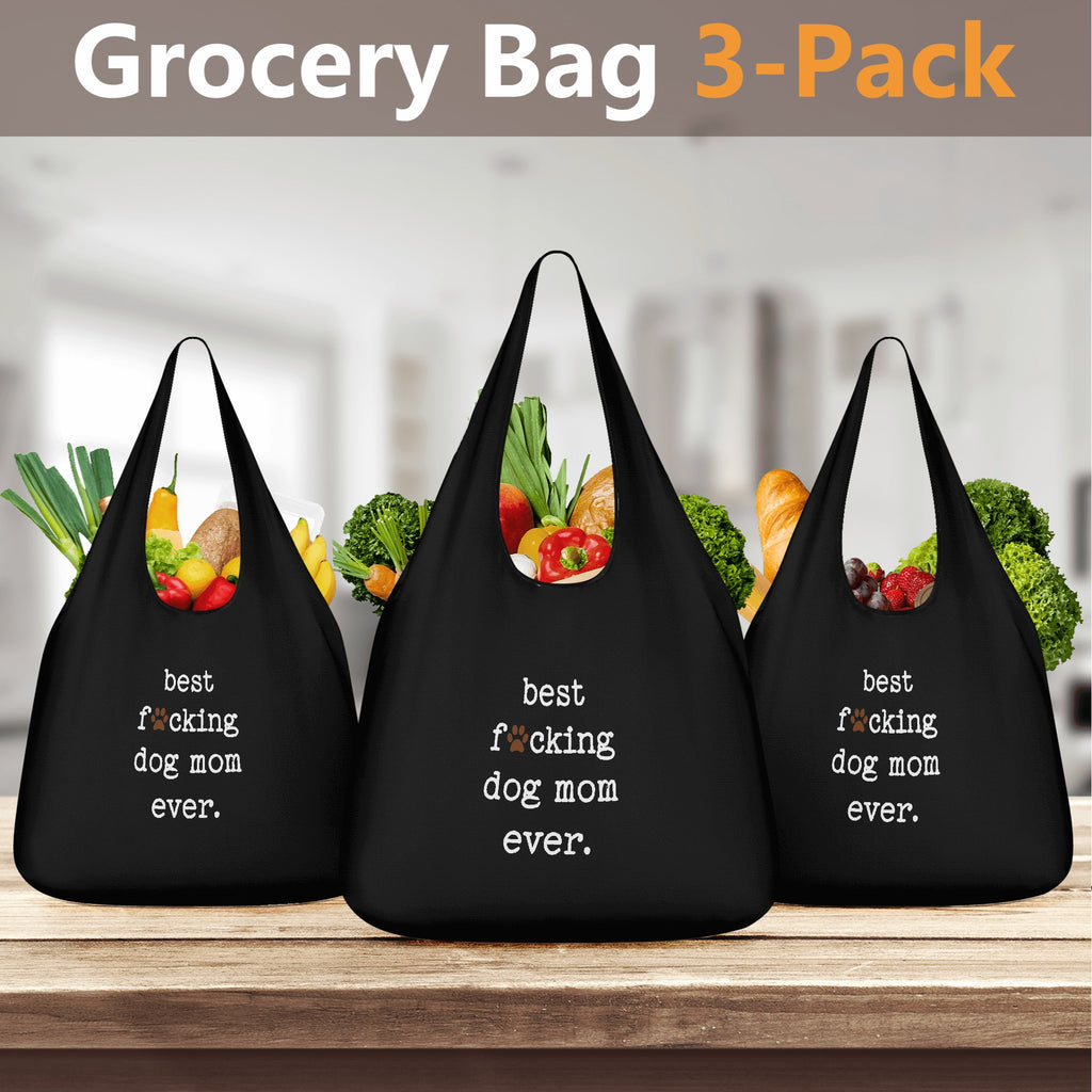 Best Dog Mom Ever 3 Pack of Grocery Bags