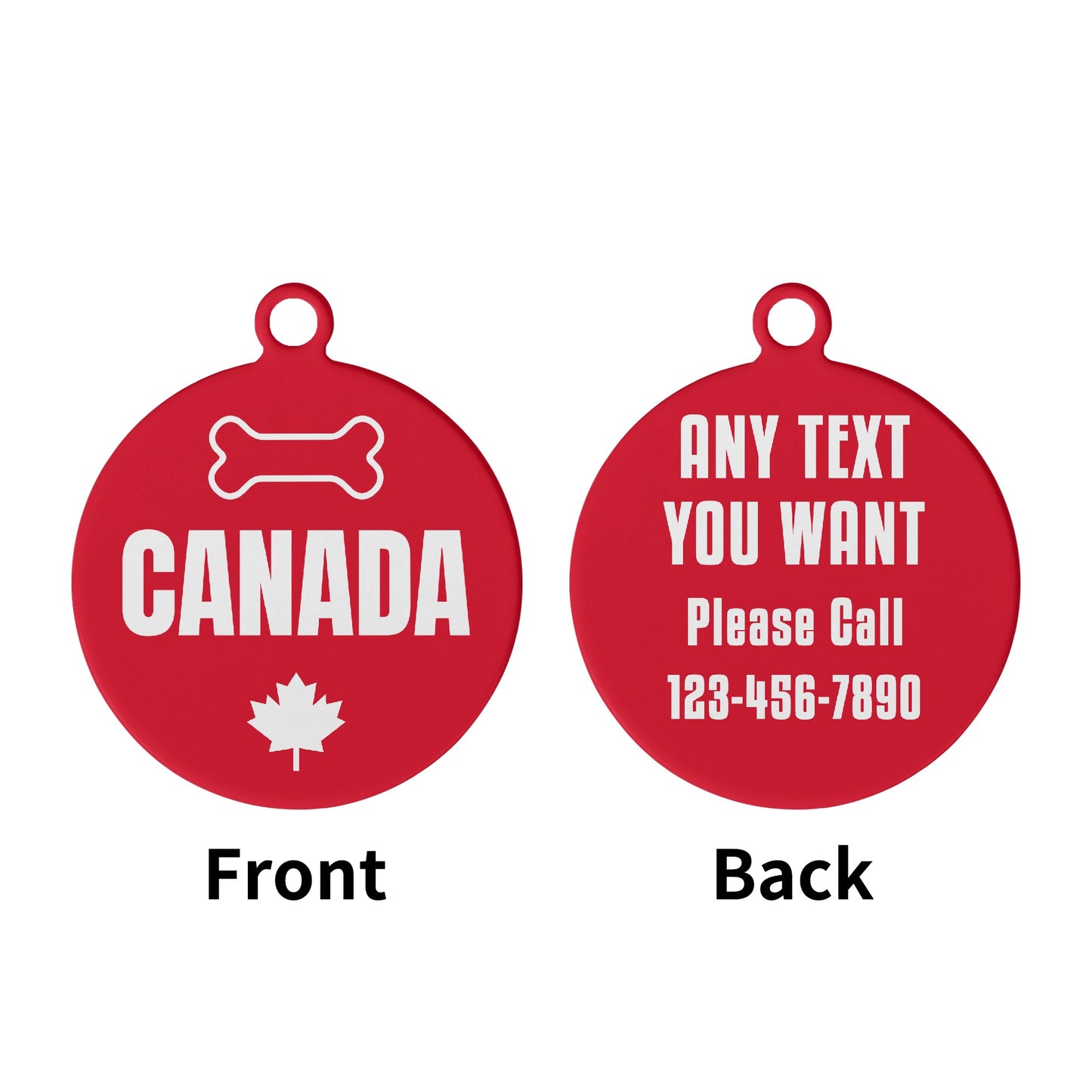 Canada Custom Laser Metal Alloy Dog ID Tag