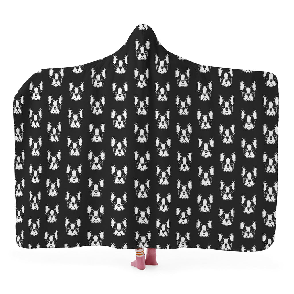 Bostie Faces Hooded Blanket for Adults and Kids