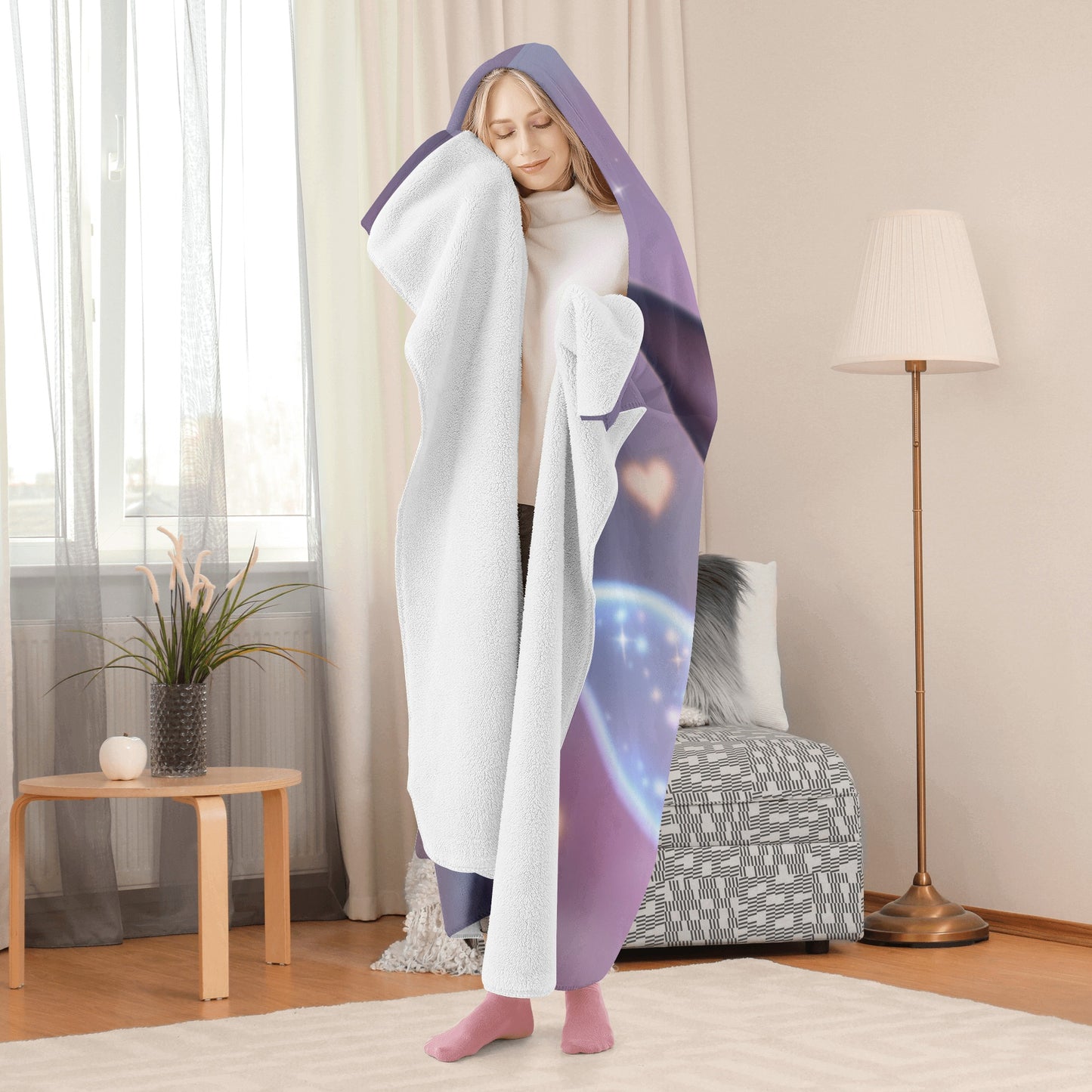 Magical Unicorn Dreams Boston Terrier Hooded Blanket for Adult for Kids