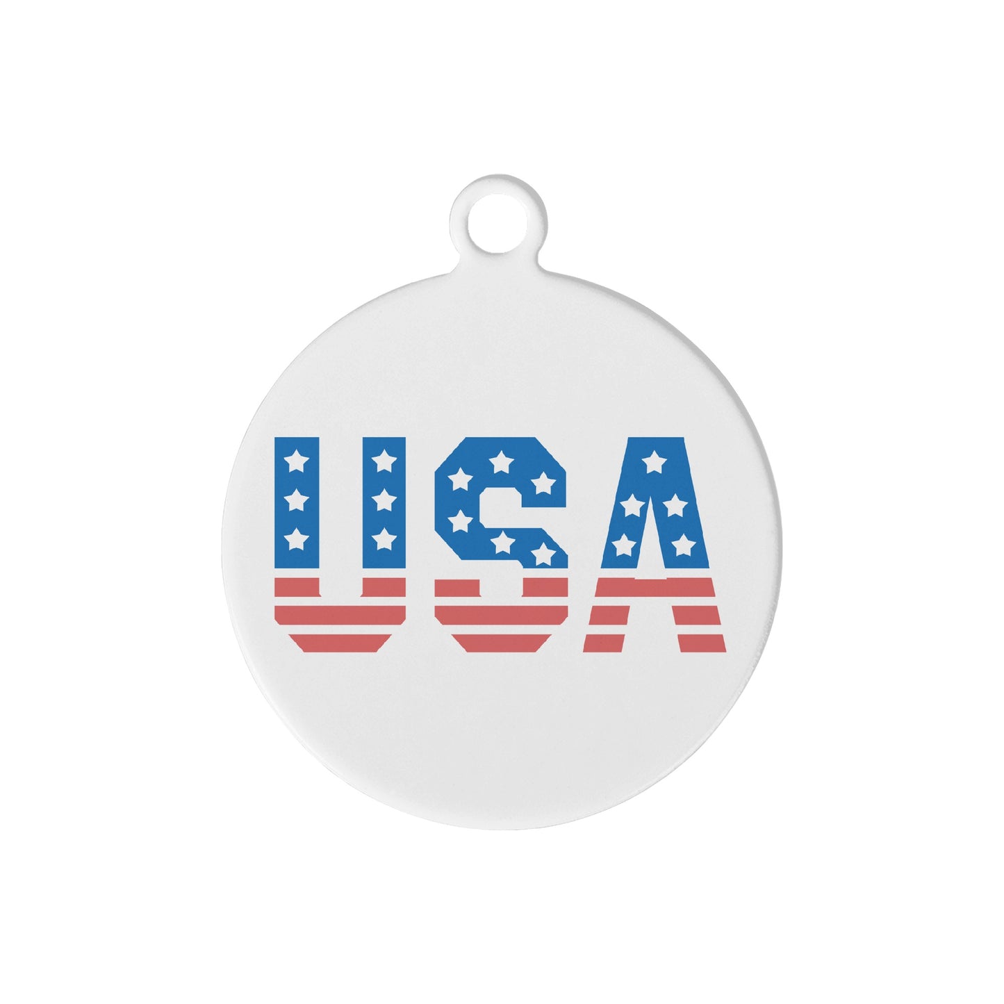 United States USA Personalized  Laser Metal Alloy Dog ID Tag