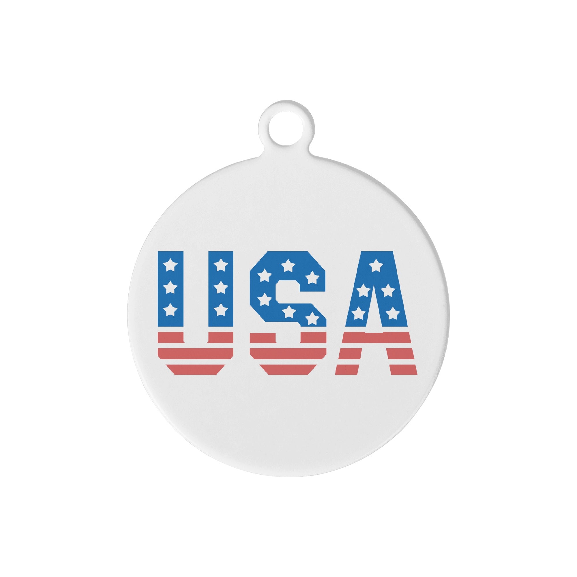 United States USA Personalized  Laser Metal Alloy Dog ID Tag