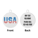 United States USA Personalized  Laser Metal Alloy Dog ID Tag