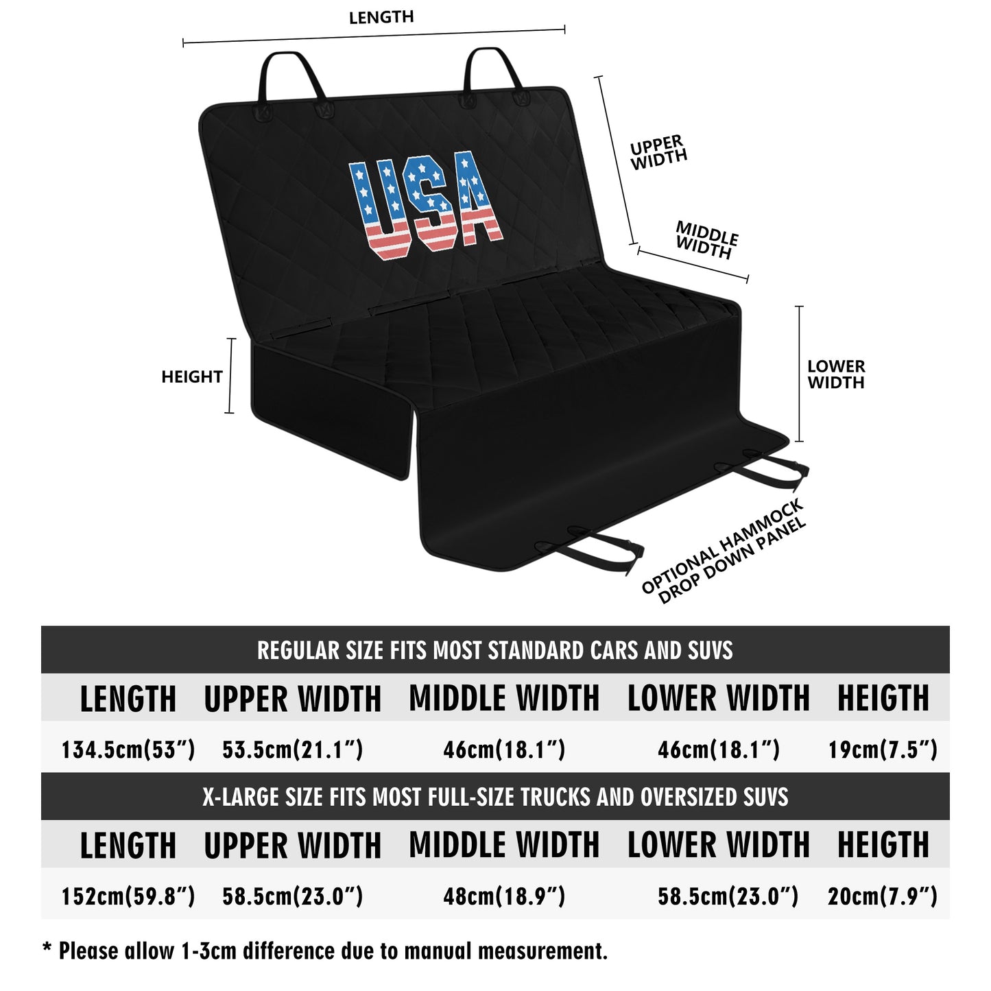 United States USA Car Pet Seat Cover