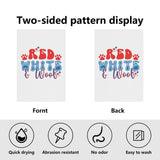 Red White and Woof 4th of July Retro Satin Garden Flag Banner 12X18 In