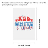Red White and Woof 4th of July Retro Satin Garden Flag Banner 12X18 In