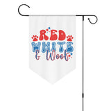 Red White and Woof 4th of July Retro Garden Flag Banner (Inverted-triangle) 12X18 In