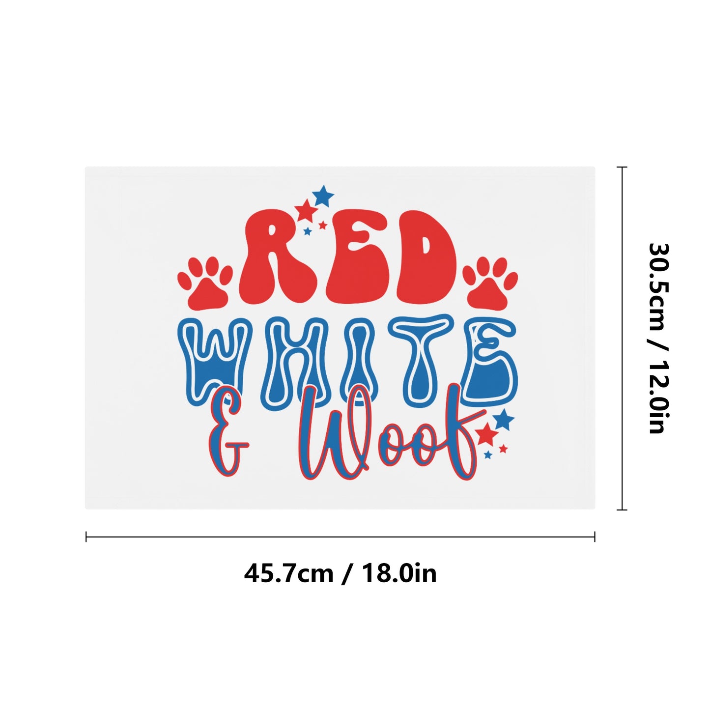 Red White and Woof 4th of July Retro Car Flag 12 x 18