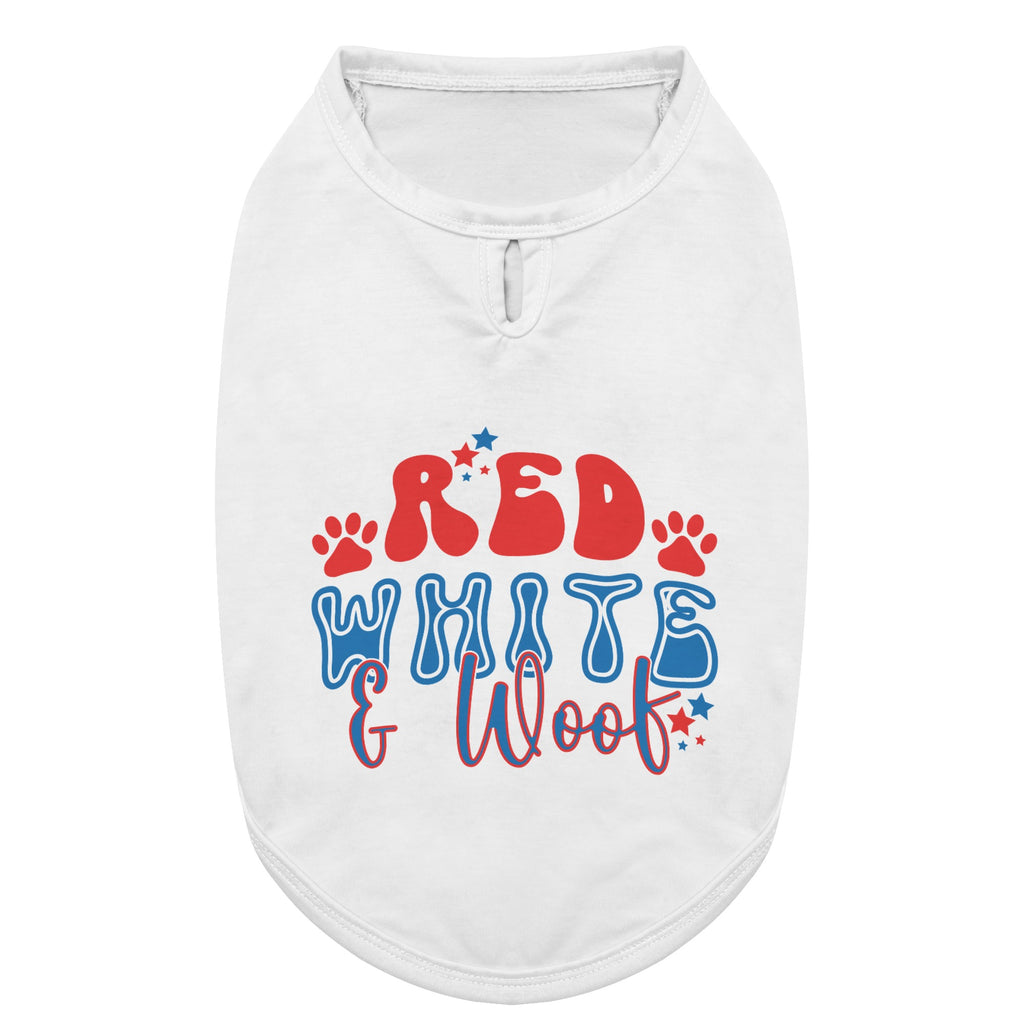 Red White and Woof 4th of July Retro Dog Shirt