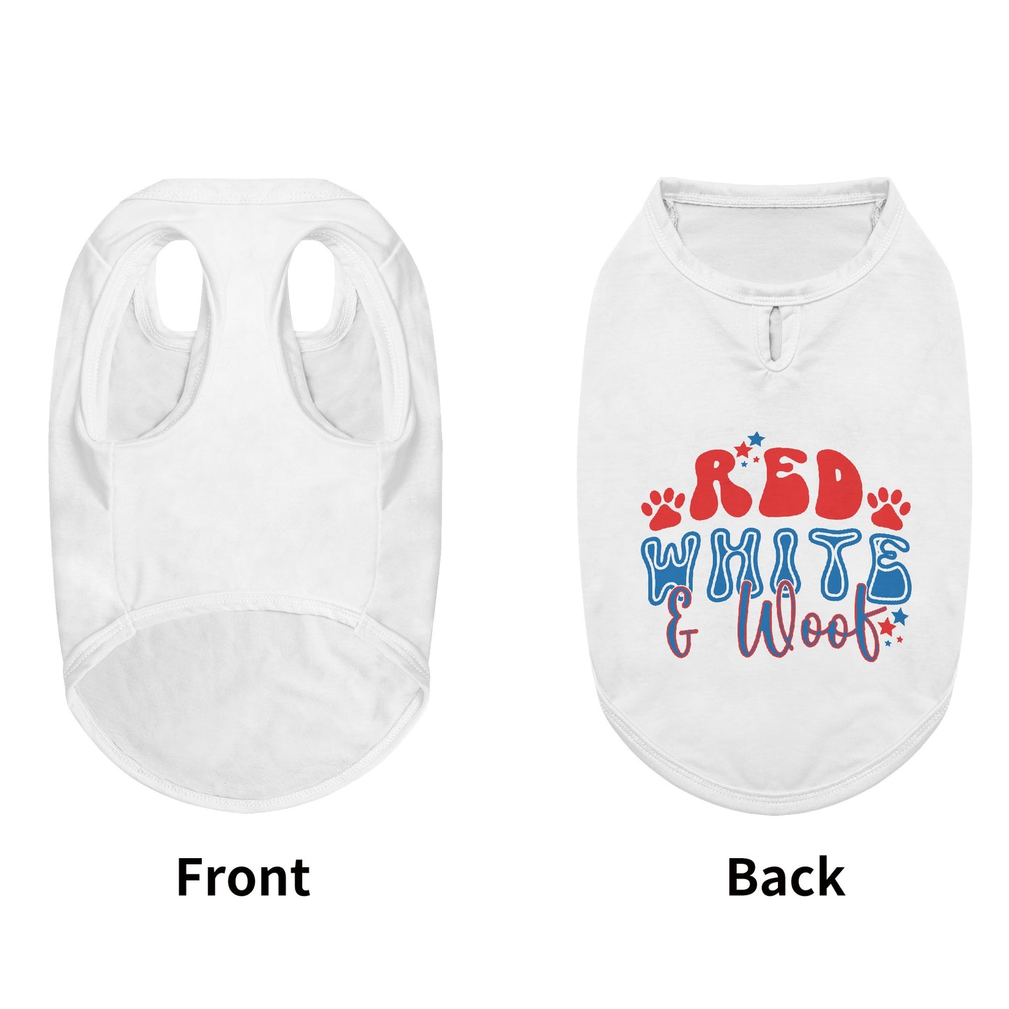 Red White and Woof 4th of July Retro Dog Shirt