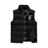 Boston Terrier Dog Sugar Skull Unisex Lightweight Zip Up Puffer Vest