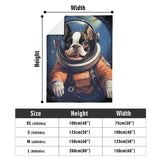 Astronaut Boston Terrier Dog Flannel Blanket