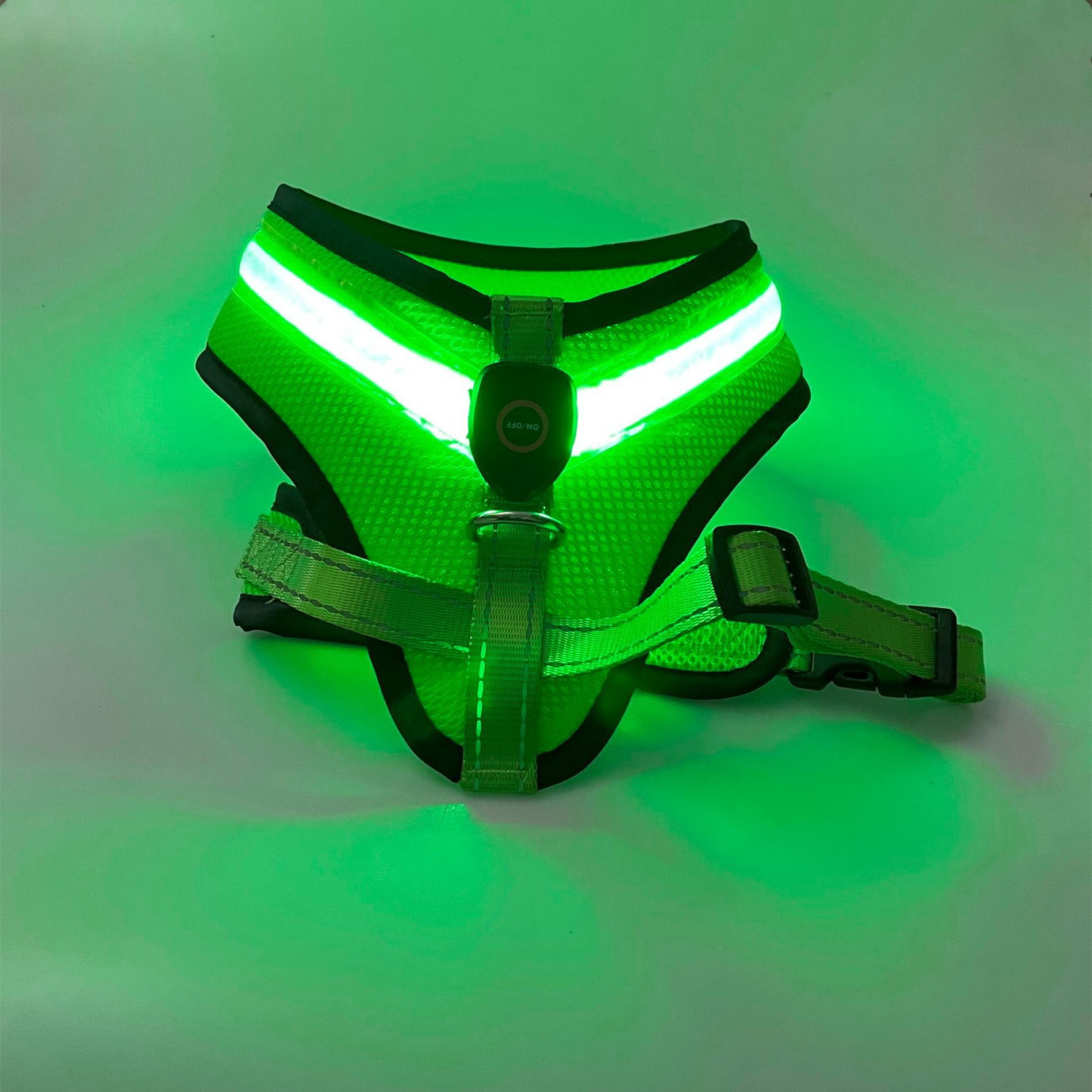 LED Luminous Safety Reflective Dog Harness - USB Rechargeable .