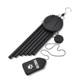 Personalized with Dog Name and Paw Print - Black Memorial Wind Chimes