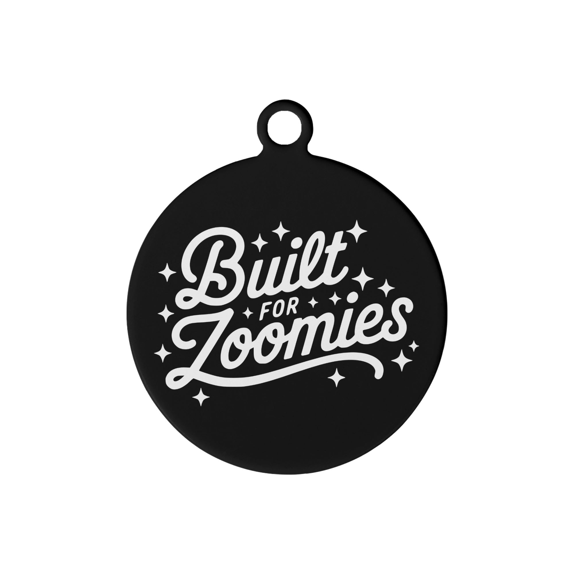 Built For Zoomies Custom Laser Metal Alloy Dog ID Tag .