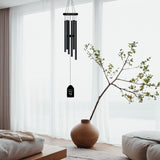 Personalized with Text, Dog Name and Paw Prints - Black Memorial Wind Chimes
