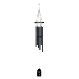Personalized with Text, Dog Name and Paw Prints - Black Memorial Wind Chimes