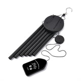 Personalized with Text, Dog Name and Paw Prints - Black Memorial Wind Chimes