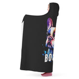 Boston Terrier Art Wearable Hooded Blanket for Adult