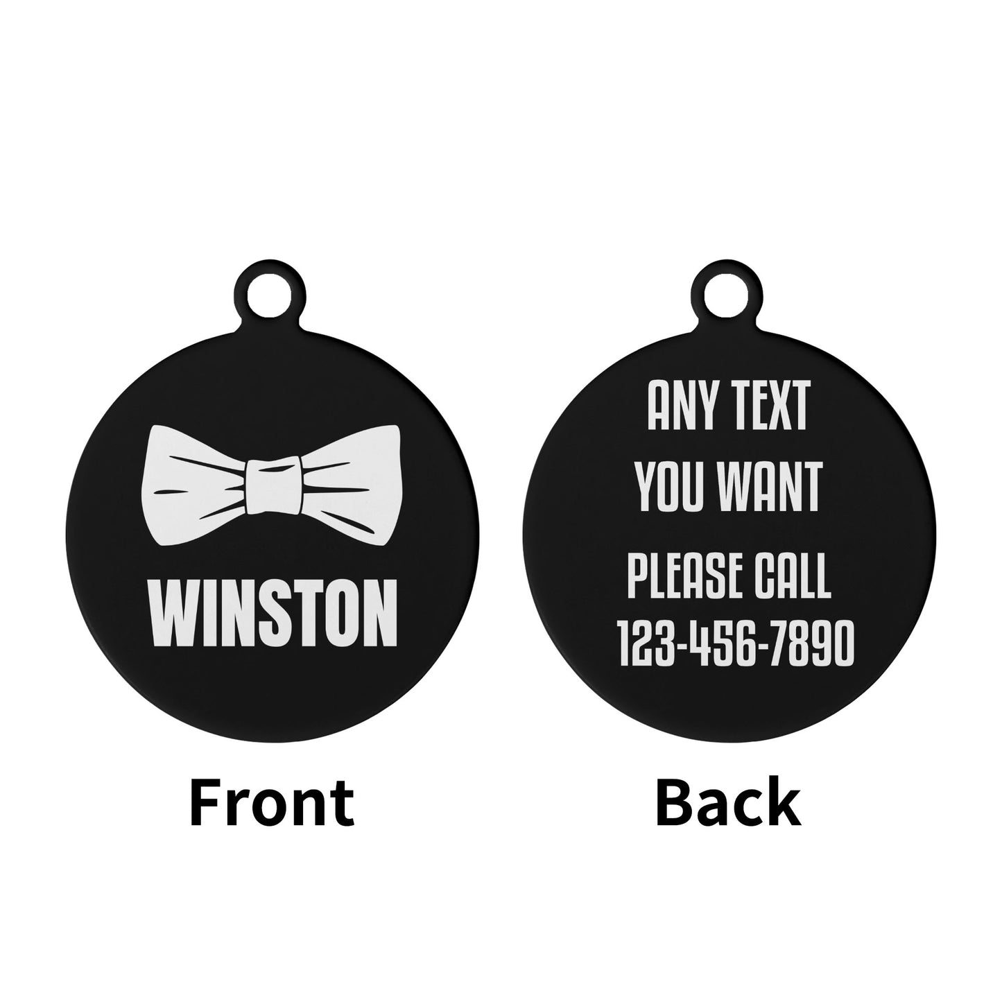 Bowtie Custom Laser Metal Alloy Dog ID Tag