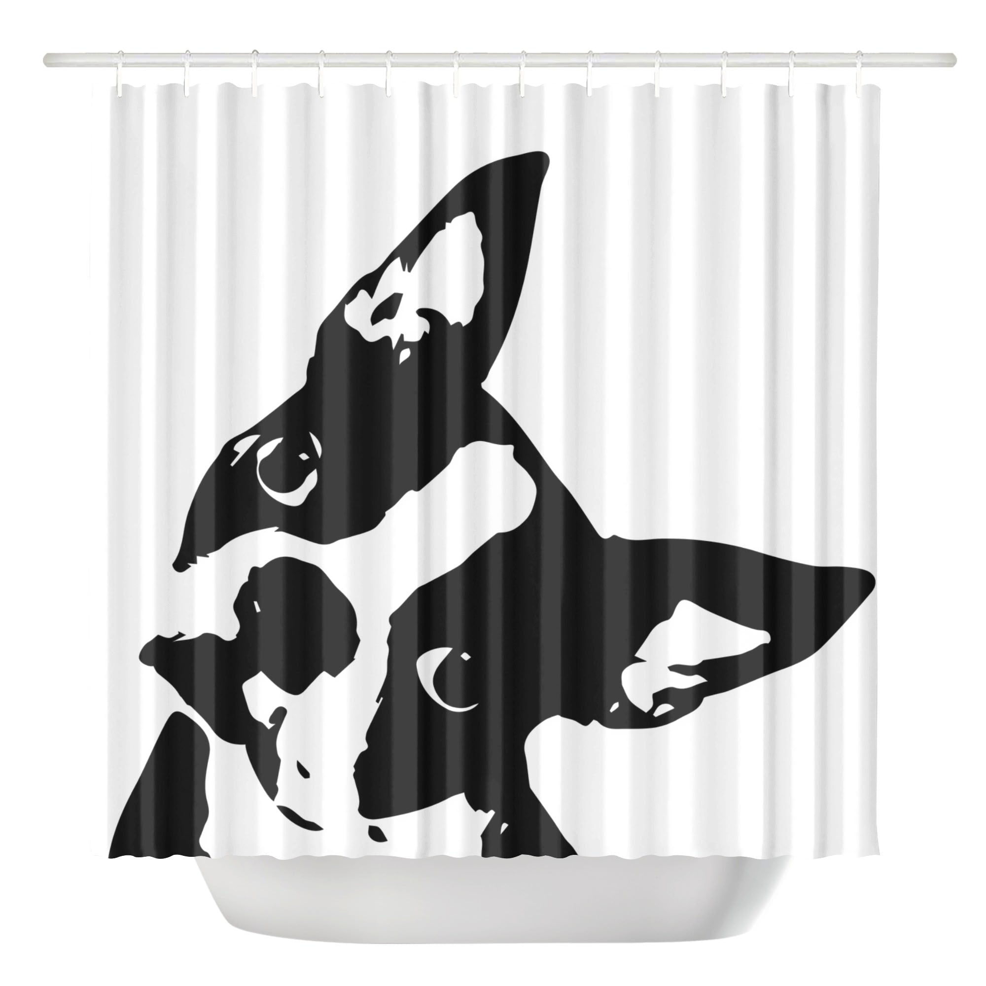 Boston Terrier Head Tilt Shower Curtain